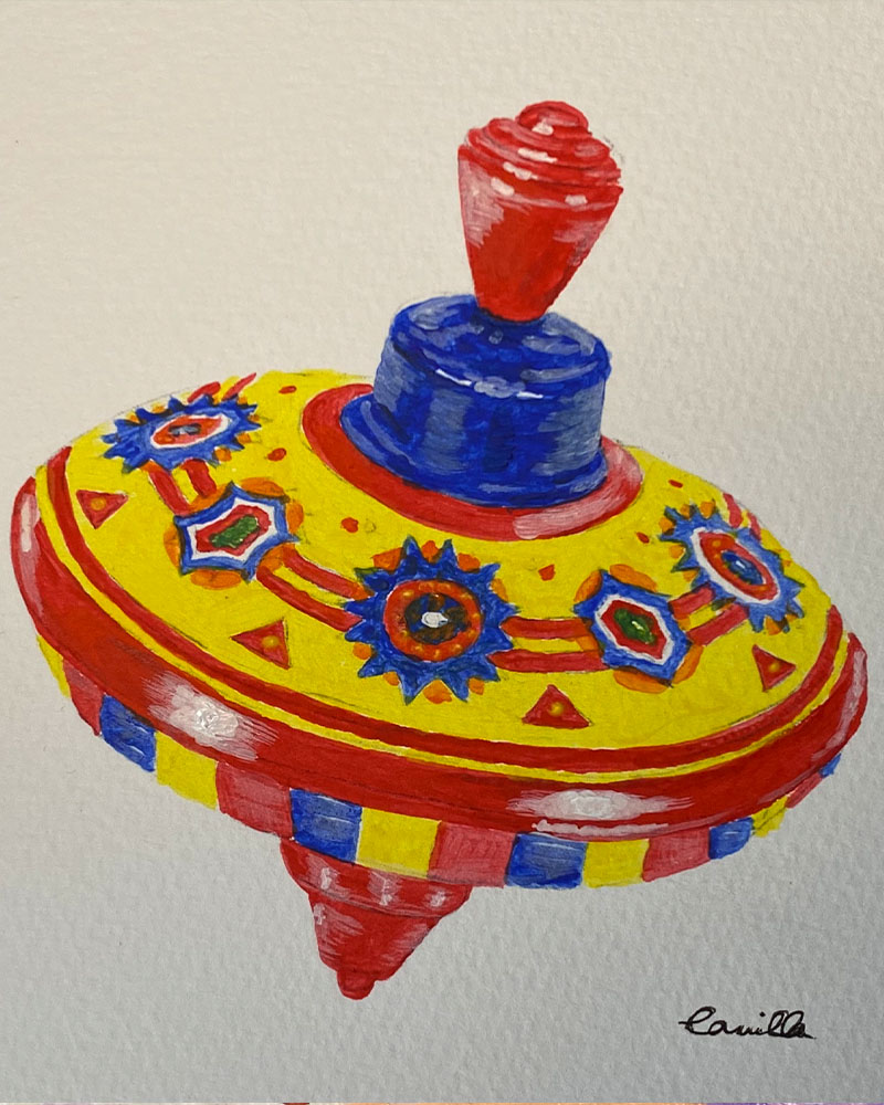 Watercolour Painting – Spinning Top