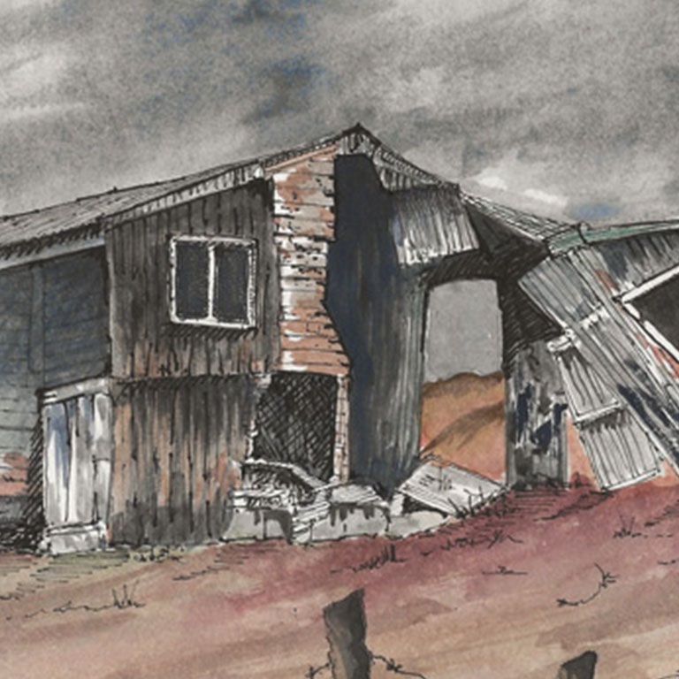 Watercolour Painting – Derelict Hebridean Shack