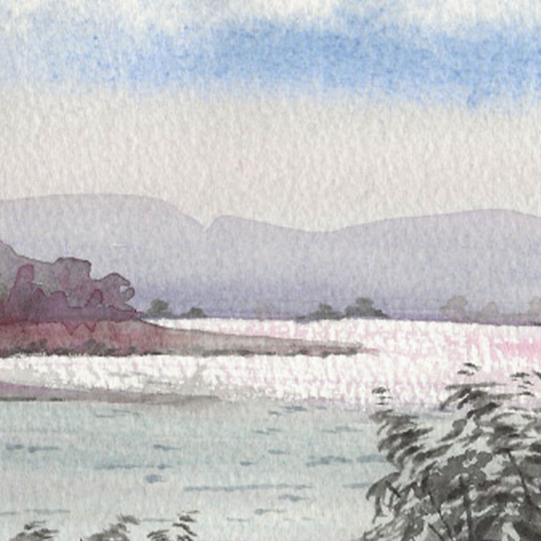 Watercolour Painting – Mountain Lake