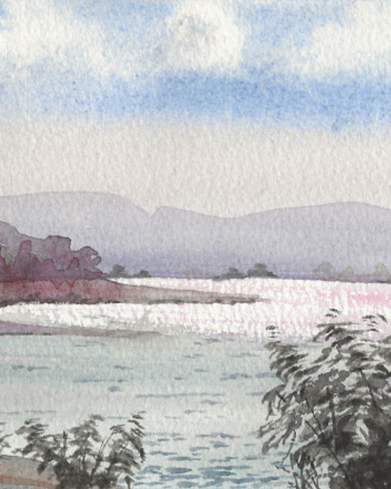 Watercolour Painting – Mountain Lake