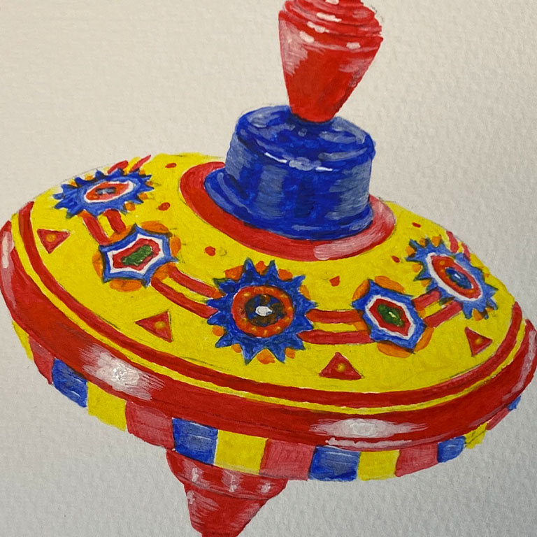 Watercolour Painting – Spinning Top
