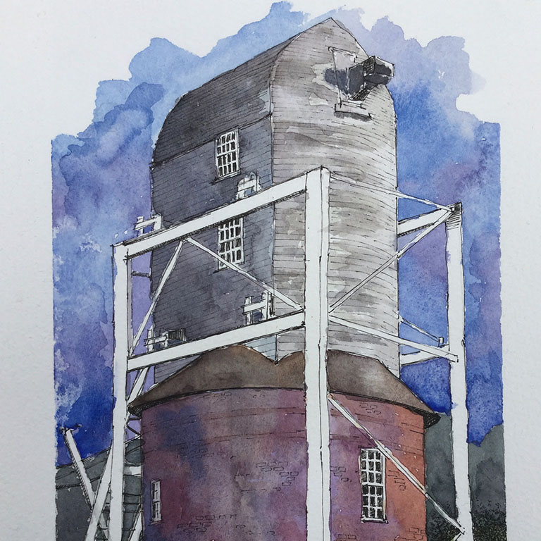Watercolour Painting – Windmill